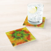 Psychedelic Colorful Modern Abstract Fractal Art Glazen Onderzetter (Schuin)