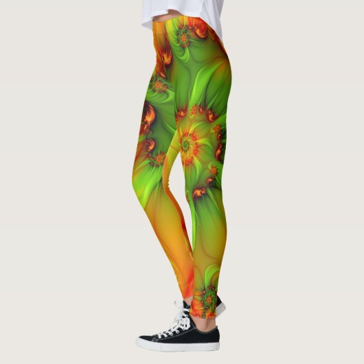Psychedelic Colorful Modern Abstract Fractal Art Leggings (Links)