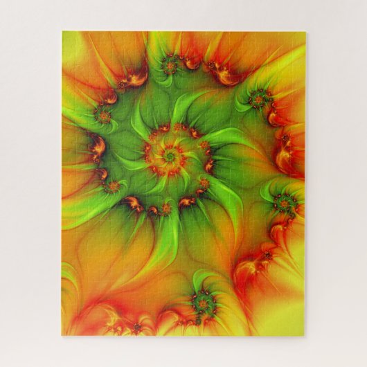Psychedelic Colorful Modern Abstract Fractal Art Legpuzzel (Verticaal)