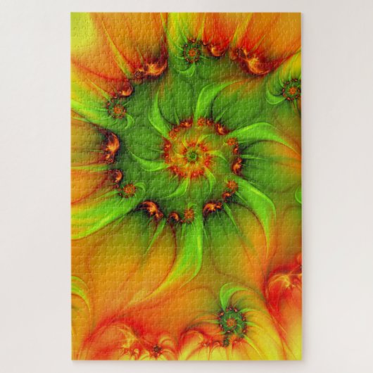 Psychedelic Colorful Modern Abstract Fractal Art Legpuzzel (Verticaal)