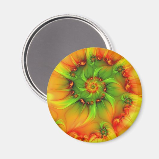Psychedelic Colorful Modern Abstract Fractal Art Magneet (Voorkant / Achterkant)