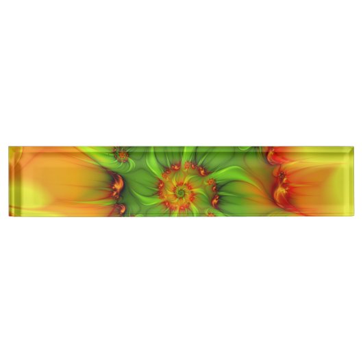 Psychedelic Colorful Modern Abstract Fractal Art Naambordje (Voorkant)
