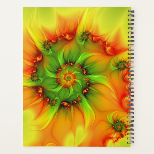 Psychedelic Colorful Modern Abstract Fractal Art Planner (Achterkant)