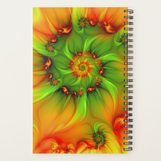Psychedelic Colorful Modern Abstract Fractal Art Planner (Achterkant)