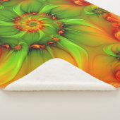 Psychedelic Colorful Modern Abstract Fractal Art Sherpa Deken (3/4)