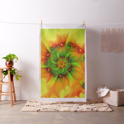 Psychedelic Colorful Modern Abstract Fractal Art Stof (Voorbeeld)