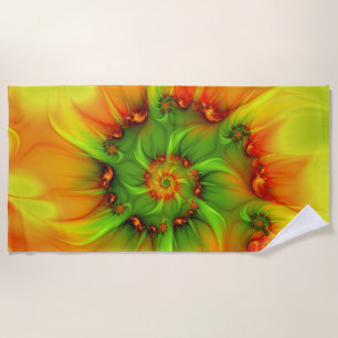 Psychedelic Colorful Modern Abstract Fractal Art Strandlaken