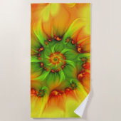 Psychedelic Colorful Modern Abstract Fractal Art Strandlaken (Voorkant)