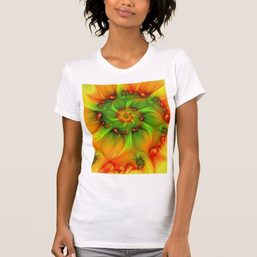 Psychedelic Colorful Modern Abstract Fractal Art T-shirt (Voorkant)