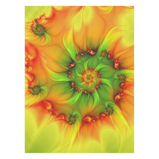 Psychedelic Colorful Modern Abstract Fractal Art Tafelkleed (Voorkant)