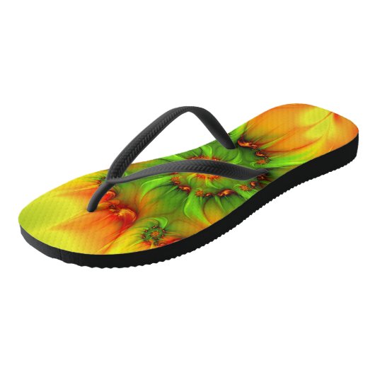 Psychedelic Colorful Modern Abstract Fractal Art Teenslippers (Schuin)
