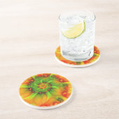 Psychedelic Colorful Modern Abstract Fractal Art Zandsteen Onderzetter (Zijkant)