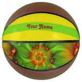Psychedelic Colorful Modern Abstracte Fractal Name Basketbal (Voorkant)