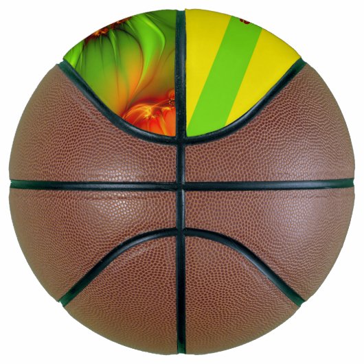 Psychedelic Colorful Modern Abstracte Fractal Name Basketbal (Rechts)