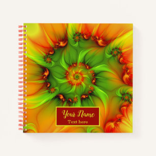 Psychedelic Colorful Modern Abstracte Fractal Name Notitieboek
