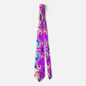 Psychedelic Colorful Rainbow Swirl Stropdas (Voorkant)