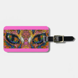 Psychedelic Cool Cat Eyes Bagagelabel