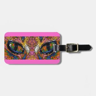 Psychedelic Cool Cat Eyes Bagagelabel