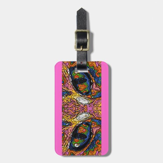 Psychedelic Cool Cat Eyes Bagagelabel (Voorkant verticaal)