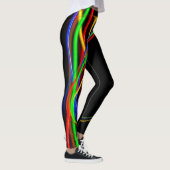 Psychedelic Cool Fractal Neon Glow Abstract Leggings (Rechts)