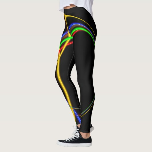 Psychedelic Cool Fractal Neon Glow Abstract Leggings (Links)