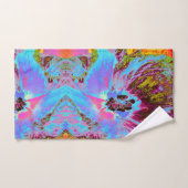 Psychedelic Cornflower Blue en Magenta Hibiscus Bad Handdoek (Handdoek)