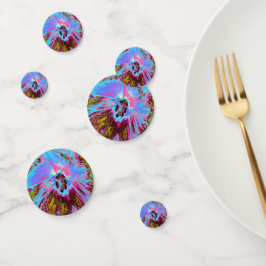 Psychedelic Cornflower Blue en Magenta Hibiscus Confetti