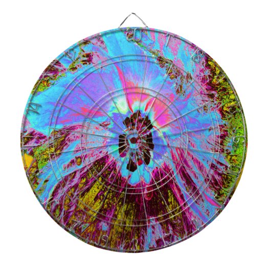 Psychedelic Cornflower Blue en Magenta Hibiscus Dartbord (Voorkant)