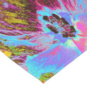 Psychedelic Cornflower Blue en Magenta Hibiscus Korte Tafelloper (Hoek)