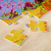Psychedelic Cornflower Blue en Magenta Hibiscus Legpuzzel (Zijkant)