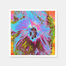 Psychedelic Cornflower Blue en Magenta Hibiscus Servet
