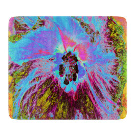 Psychedelic Cornflower Blue en Magenta Hibiscus Snijplank