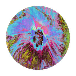 Psychedelic Cornflower Blue en Magenta Hibiscus Snijplank