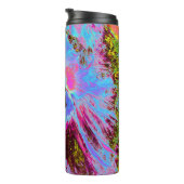 Psychedelic Cornflower Blue en Magenta Hibiscus Thermosbeker (Geroteerd rechts)