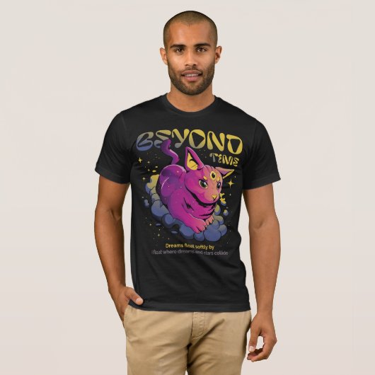 Psychedelic Cosmic Cat - Beyond Time Tee T-shirt (Voorkant volledig)