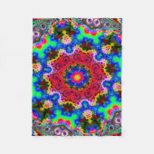 Psychedelic Cosmic Flower Fractal Fleece Deken (Voorkant)
