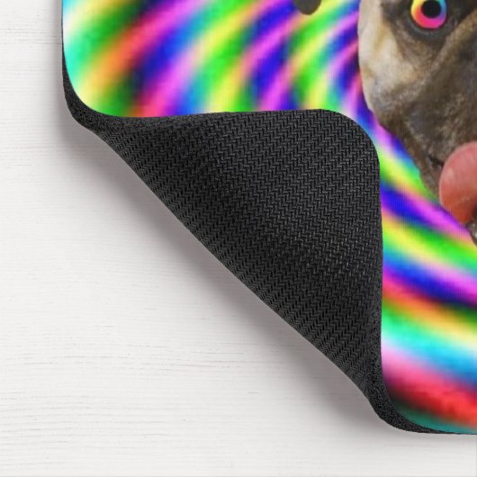 Psychedelic Crazy Pug Dog Muismat (Hoek)