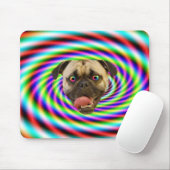Psychedelic Crazy Pug Dog Muismat (Met muis)