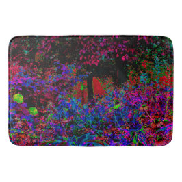 Psychedelic Crimson Red en Black Garden Sunrise Badmat