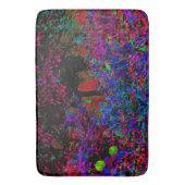 Psychedelic Crimson Red en Black Garden Sunrise Badmat (Voorkant Verticaal)