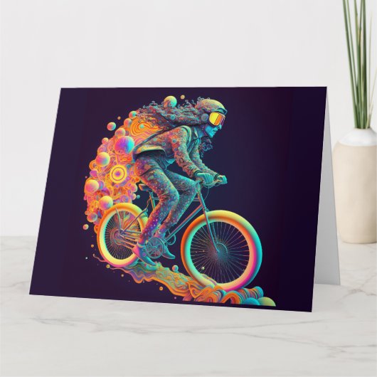 Psychedelic Cyclist, fietsen. Kaart (Voorkant)