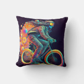 Psychedelic Cyclist, fietsen. Kussen (Voorkant)
