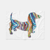 Psychedelic Dachshund Fleece Deken (Voorkant (Horizontaal))