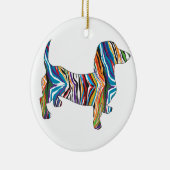 Psychedelic Dachshund Keramisch Ornament (Rechts)