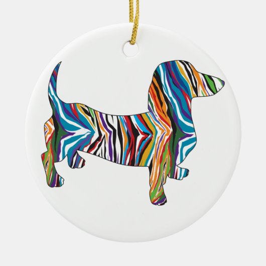 Psychedelic Dachshund Keramisch Ornament (Voorkant)