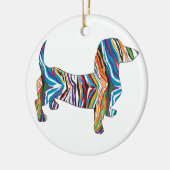 Psychedelic Dachshund Keramisch Ornament (Links)