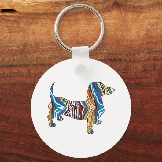 Psychedelic Dachshund Sleutelhanger (Voorkant)