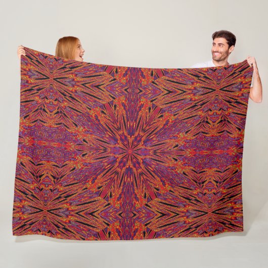 Psychedelic Daisy 3 Fleece Deken (In situ)
