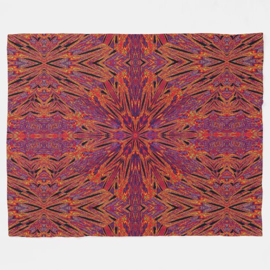 Psychedelic Daisy 3 Fleece Deken (Voorkant (Horizontaal))