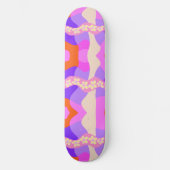 Psychedelic Daisy Chain Patchwork - Roze Paarse 2 Persoonlijk Skateboard (Voorkant)